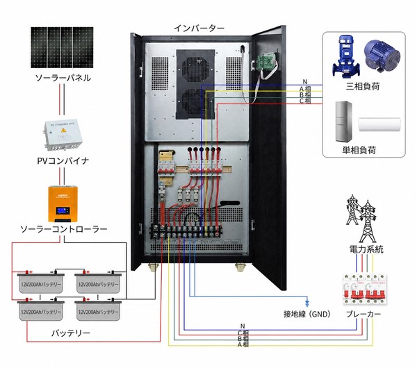 40kva-80kva三相ソーラーインバーター配線図