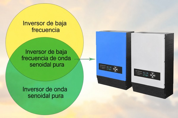 ¿Cuál es la diferencia entre un inversor de baja frecuencia y un inversor de onda sinusoidal pura?