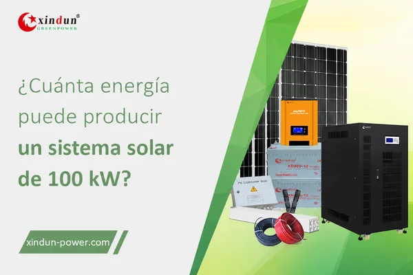¿Cuánta energía produce un sistema solar de 100 kw?