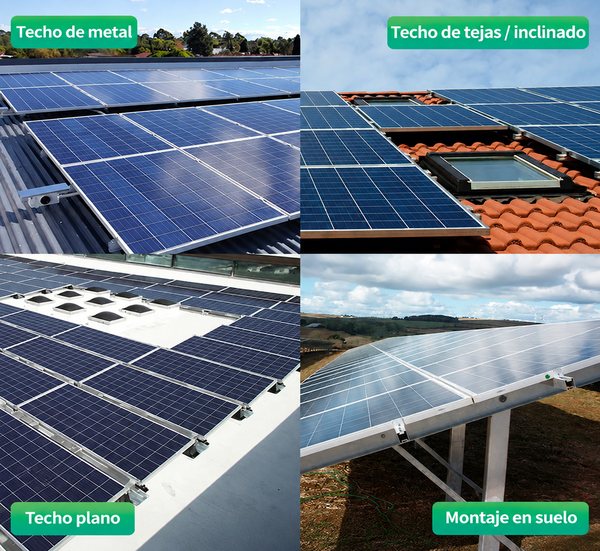 Sistema solar con estructura de montaje
