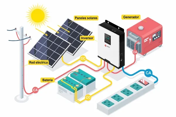 ¿Cómo convierten los paneles solares CC a CA?