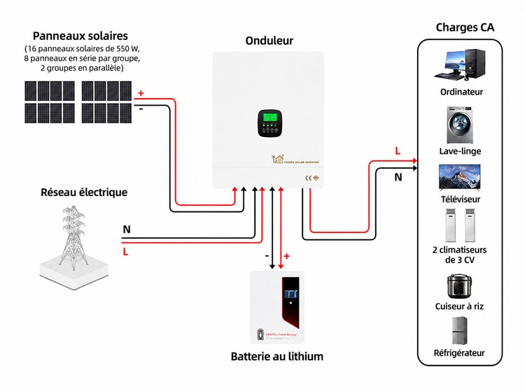 Schéma du circuit du système solaire 10.3 KW Schéma du circuit du système solaire 10.3 KW