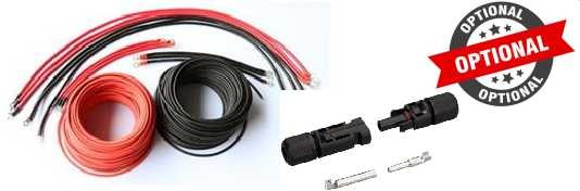 pacote solar e de baterias - cabos e conector MC4