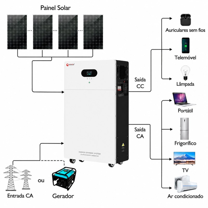 sistema gerador solar lifepo4 plug and play sistema gerador solar lifepo4 plug and play