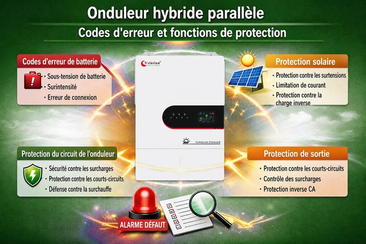 codes d'erreur et protection de l'onduleur hybride parallèle