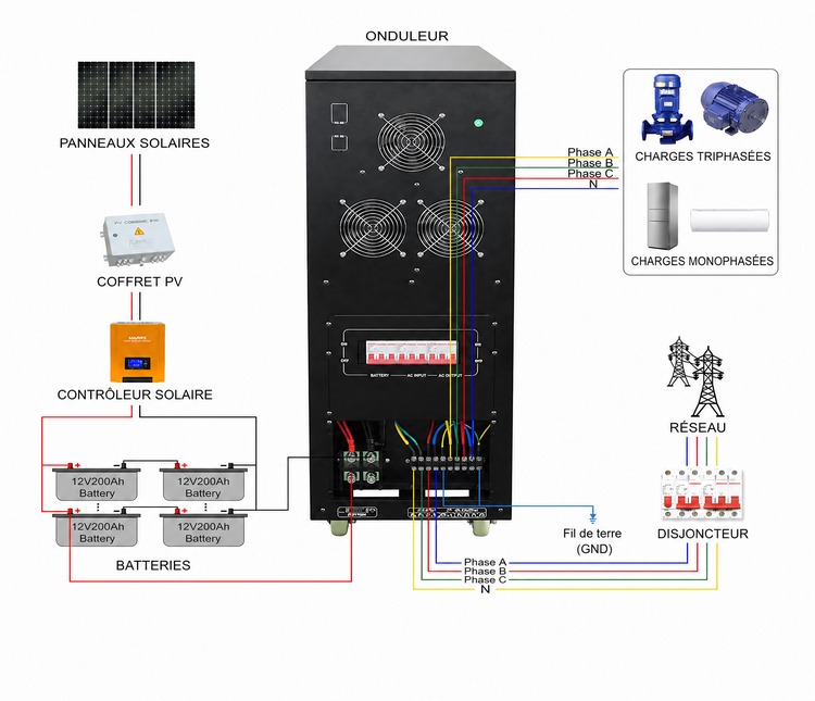 onduleur solaire 25 kW série HDSX onduleur solaire 25 kW série HDSX