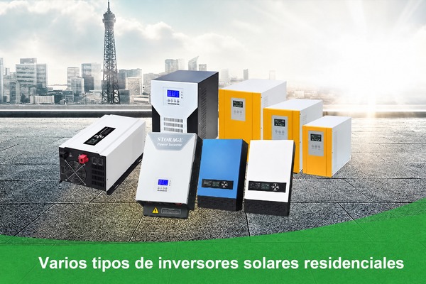 Varios tipos de inversores solares residenciales