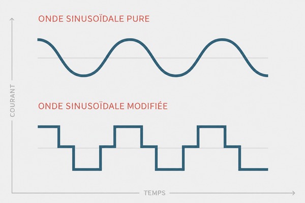 onduleurs à onde sinusoïdale pure plus efficaces que l'onde sinusoïdale modifiée