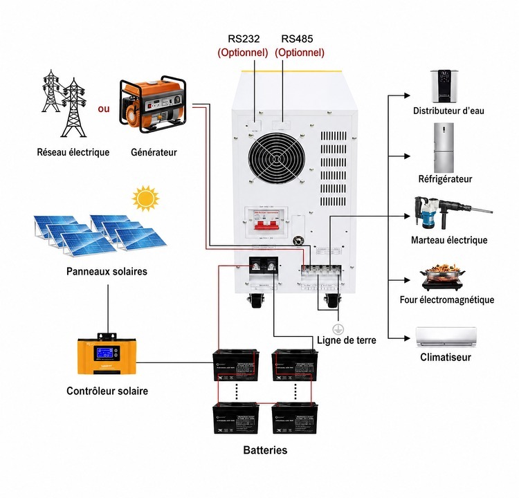onduleur solaire WD 6 kilowatts onduleur solaire WD 6 kilowatts