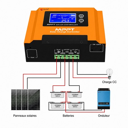 schéma de câblage d'un régulateur de charge solaire